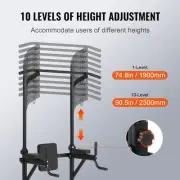 Adjustable Power Tower Dip Station Pull Up Bar Multi-Function Home Gym Fitness
