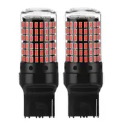 2X Car 3014 144Smd Canbus T20 7440 W21W LED Bulbs for Turn Signal Lights Parking Brake Lamp Reversing Lights Red Red Light