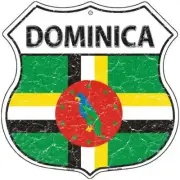 Dominica Flag Highway Shield Metal Sign