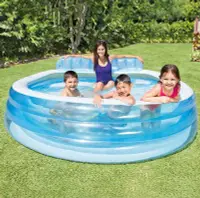 在飛比找Yahoo!奇摩拍賣優惠-INTEX原裝 57190 靠背充氣家庭游泳池家用幼兒充氣兒