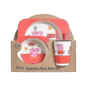 Five-piece Bamboo Fiber Tableware Animals Pattern Sets-B5