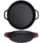Cast Iron Skillet - 15.75"-Inch (40 cm) Dual Loop Handle Frying Pans, Paella ...