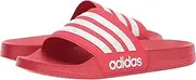 [adidas] Men's Adilette Shower Sandal, Scarlet Core White Scarlet, 13 US