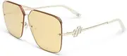 [Le Specs.] Le Specs Female Metazoic Gold D-Frame Sunglasses