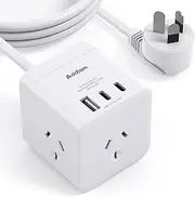 [Addtam] USB Power Board, PD 20W Fast Charging Cube, Outlet Extender with 3 AC Outlets,1 USB A and 2 USB C Ports, No Surge Protection Power Strip,1.2M Extension Cord for Home, Office,Travel, Cruise