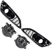 Compatible With For Fiesta For MK7 2012-2017 Fog Light Set Hollow Mesh Honeycomb Car Front Bumper Fog Lamp Lower Grille Grill Cover Car fog light components