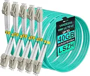 Fiber Patch Cable, VANDESAIL 10G Gigabit Fiber Optic Cables with LC to LC Multimode OM3 Duplex 50/125 OFNP (2M - 5 Pack, OM3)