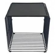 Pangea Home Fredo Modern Metal Side Table with A Tray Top in Black