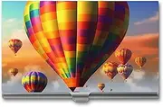 [VFMKT] Slim Metal Business Card Holder Portable Business Card Case Pocket Name Card Holder Hot Air Balloons Wallet for Men Women Office Travel
