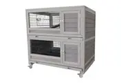 Flyline Extra Wide Rabbit Condo Hutch Guinea Pig Cage with Top View Window