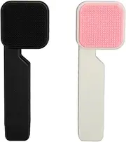 Double Sided Soft Face Brush for Gentle Exfoliation Long Handle Scrubber Set Pink Black ABS Silicone Material