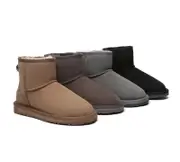 UGG EVERAU® UGG Boots Double Faced Sheepskin Wool Ankle Mini Classic - Chestnut / AU Ladies 13 / AU Men 11 / EU 44