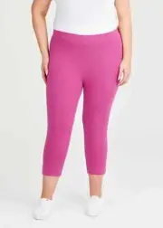 ts Taking Shape Leggings Size 20 Fuchsia Colour Australian Cotton Crop Style NWT