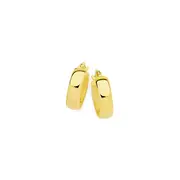 9ct Gold 4x10mm Polished Hoop Earrings