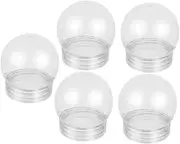Bulk Snow Globes 5pcs DIY Plastic Globes Screw Cap Kit for Christmas Decorations DIY Projects