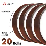 20 Rolls A-SUB Heat Resistant Tape 20 mm x 16 m Sublimation Tape Kapton Poilymid