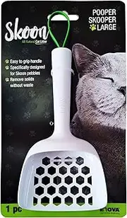 Skoon Pooper Skooper Large - non-clumping litter solid improved remover - wide openings, compact size easily fits in every corner, remove cat solids for a clean litter box without wasting any pebbles