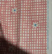 Designers Guild Pink Geometric Floral Cotton Fabric Print LAZY DAISY