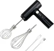 Peacafulife Hand Mixer- Cordless Electric Whisk Portable Handheld Electric Mixer with 3-speed Self-Control, 304 Stainless Steel Beaters & Balloon Whisk, for Whipping, Mixing,Pudding, Cookies, Cakes