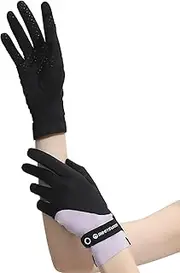 [HWOLPEMS] Women UV Protection Gloves, UPF 50+ Driving Gloves, Full Finger UV Gloves, Touchscreen Gloves, Non-Slip Sun Protection Gloves, Cooling Ice Silk Sun Gloves for Cycling, Riding, Outdoor, Black
