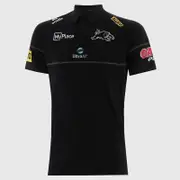 NRL 2025 Media Polo - Penrith Panthers - Black - Adult - Mens