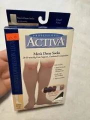 Activa 20-30mmHg Knee High Compression Dress Stockings Closed Toe Small Navy New