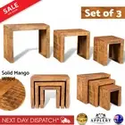 Nested Coffee Tables 3 Set Side Nest of Table Living Room Nesting Wood