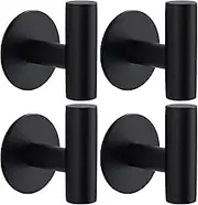 4 Pack Stainless Steel Wall Hook, 3M Adhesive Hooks, Towel Hook, Endurance Wall Hooks, Waterproof Rod, Suitable for Bathroom, Kitchen, Home, Office