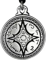 [Pepi] Talisman For Mastery of the Magical Arts Black Pullet Pentacle Pendant Hermetic Pagan Wiccan Jewelry
