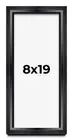 8x19 Shadow Box Frame Black | 1.25 inches Deep Real Wood Contemporary Shadowbox