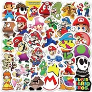 50PCS Super Mario Stickers, Vinyl Waterproof Stickers for Laptop,Bumper,Skateboard,Water Bottles,Computer,Phone,Cartoon Anime Stickers for Kids Teens Adult
