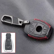 2Buttons For MercedesBenz Leather Smart Car Key Case Cover Fob Holder Key Ring