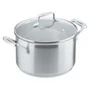 Scanpan Impact 4.5L Stainless Steel Casserole w/ Glass Lid Induction Pot Silver