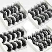 5Pair 3D Mink False Eyelashes Fake Eye Lashes Wispy Cross Long Thick Eyelashes U
