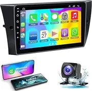 Android 12 Car Stereo for 2005-2013 BMW 3 E90 E91 E92 E93, 9 Inch IPS Touch Screen Inch Radio with Wireless CarPlay&Android Auto/GPS Navigation/Bluetooth/Backup Camera, Support WiFi/OBD2/DVR/DPS