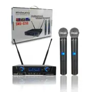 2 Channel UHF Wireless Handheld Microphone System Pro Audio Mic For Church Stage