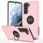 Samsung Galaxy S21 FE 5G Compatible Case Cover With Shockproof And Magnetic Ring Holder - Pink