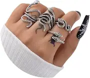 [INENIMARTJ] 10-15PCS Crystal Knuckle Stacking Rings Set for Women Teen Girls,Bohemian Joint Midi Retro Gem Finger Ring Sets Comfort Fit Size 5 to 9