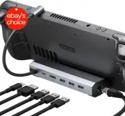 6-in-1 Docking Station for Steam Deck OLED ROG Ally Legion Go 4K HDMI USB-C 100W