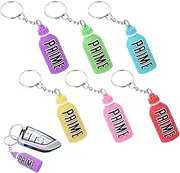 [Wanmu] 6Pcs Bottle Keychains for Car Keys, Cute Cartoon Keyrings with Can Decorations for Women Men, Sports Drink Key Chains Kids Gift Creative Tag for Backpack, Purple, Pink, Red, Blue, Yellow, Green,