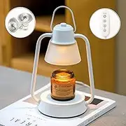 CULOTOL Candle Warmer Lamp Dimmable Timer,Electric Metal Top Down Light Heat Melting Wax Candles Vintage Fits Large Small Jar Scented Candel Warming Lantern with 2 Light Bulbs for Valentine's Day