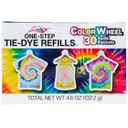 -Step Tie-Dye Refills, Color Wheel, Permanent Fabric Dye, 30 Pack