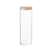 Argon Tableware Scandi Glass Storage Jar with Wooden Lid - 2 Litre