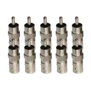 10 x RCA Male Plug to BNC Female Connector Adapter For CCTV Camera