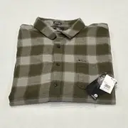 Volcom Men's Caden Plaid Long Sleeve Shirt, Military, Size XXL