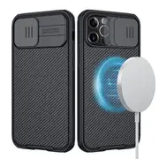 Nillkin For Apple iPhone 12 /12 Pro Case [Support Magsafe Charger] CamShield With Camera Protection Case Slim Magnetic Shockproof Heavy Duty Cover (Black)
