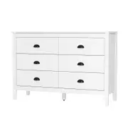 Oikiture 6 Chest of Drawers Tallboy White Vintage