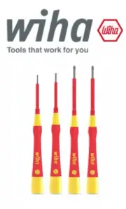 Wiha 4-Piece Precision Screwdriver Set Phillips Slotted Insulated Electrician