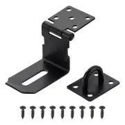 4 Inch Right Angle Stainless Steel Door Locks Hasp Latch with Screws, Black