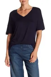E218 NWT VINCE DROP SHOULDER V NECK WOMEN TEE SIZE XS $110